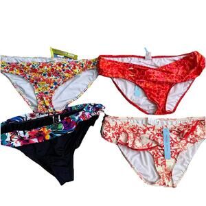 Lot Of 4 New  Swimsuit Bikini Bottoms Sz Womens L GIANI BINI Melani